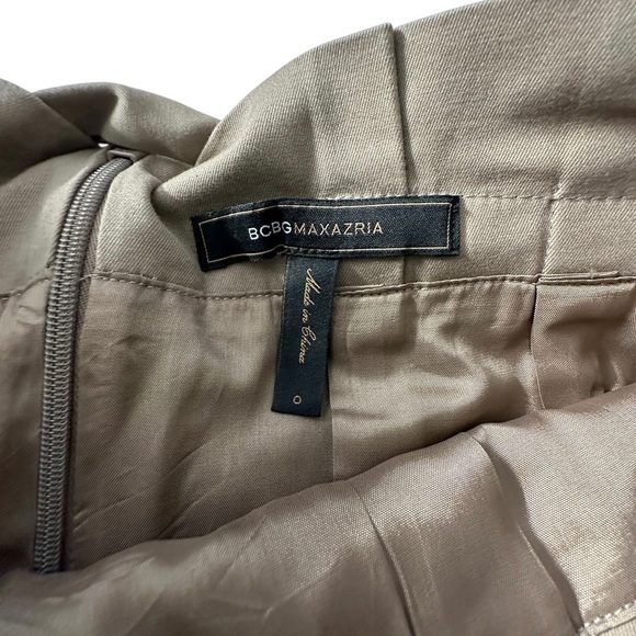 Women’s Tan Pleated Lined Belted Mini Skirt ~ Size 0 - Picture 3 of 9